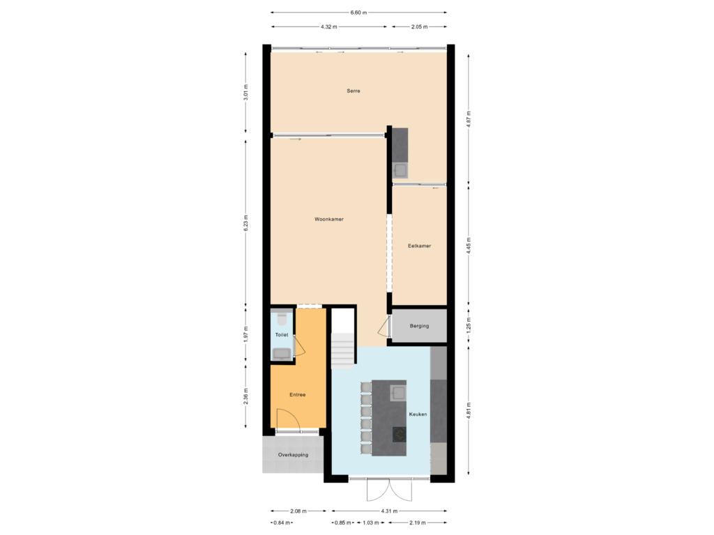 View floorplan of Begane Grond of Jachtenlaan 8