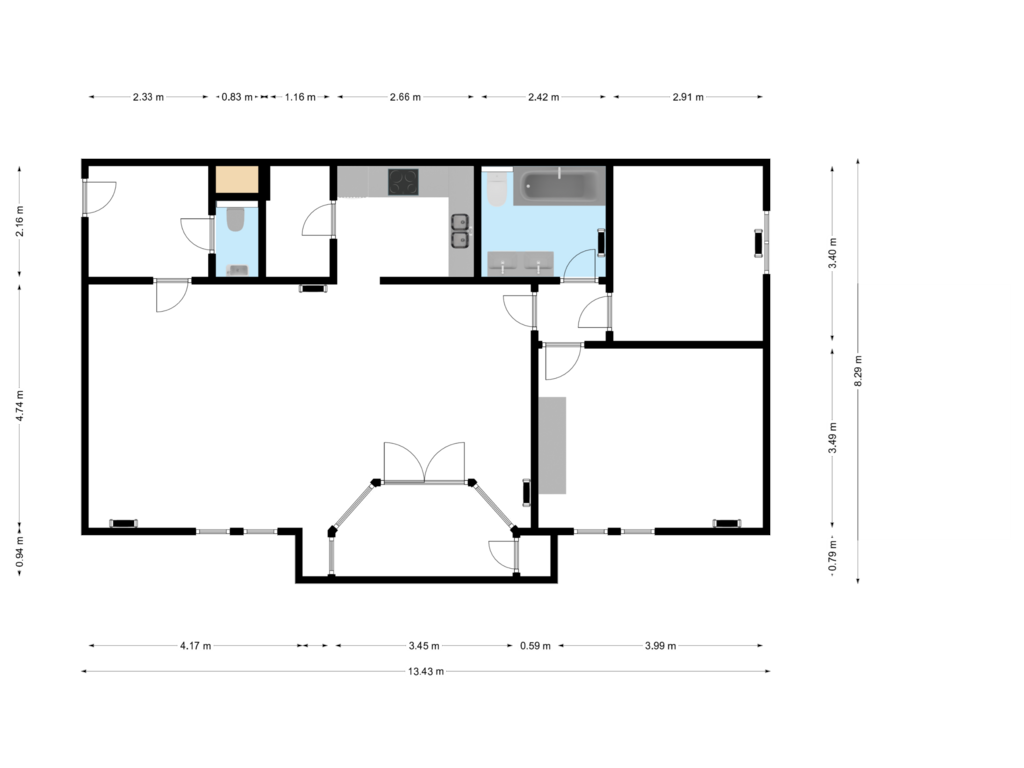 Bekijk plattegrond van First floor van Europaplein 19b27