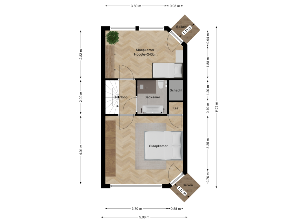 Bekijk plattegrond van Floor 1 van Hoge Zand 48-C