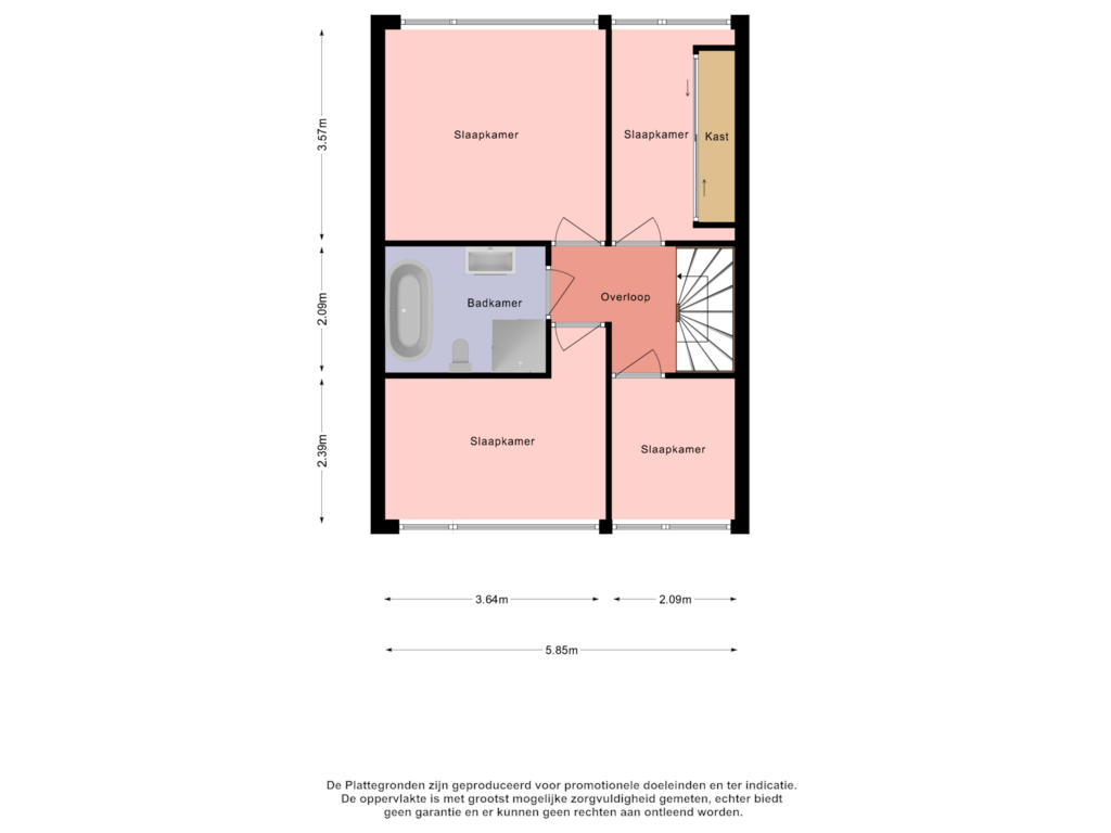 Bekijk plattegrond van 1e verdieping van Rubenslaan 4