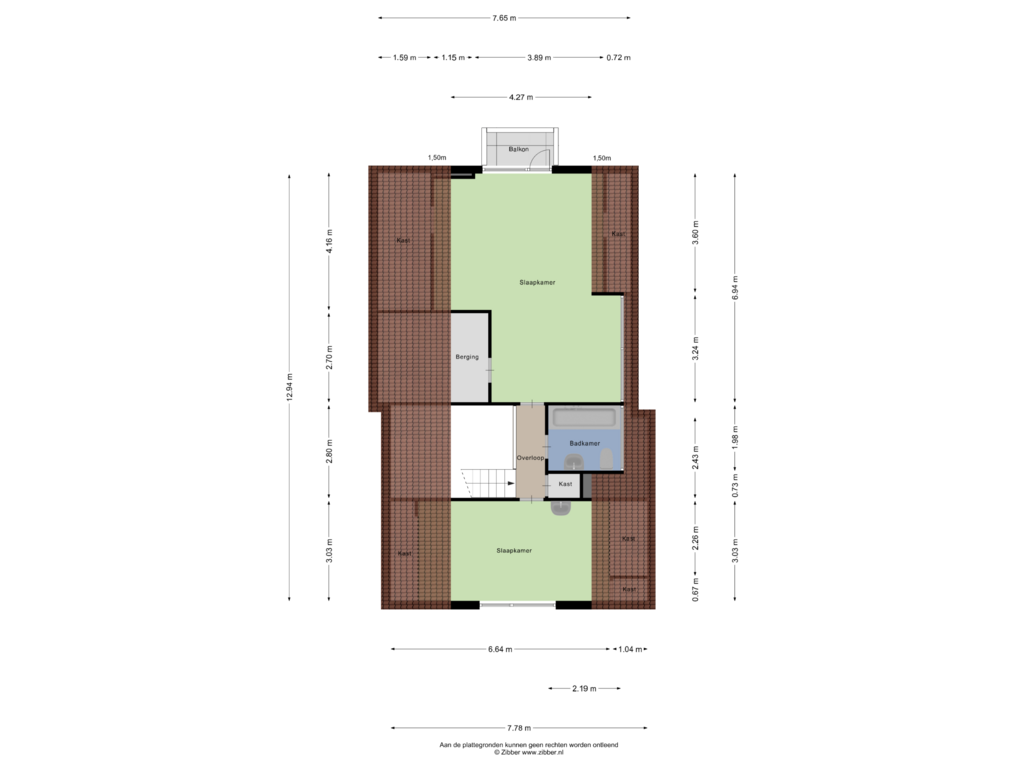 Bekijk plattegrond van Eerste Verdieping van Parkweg 13