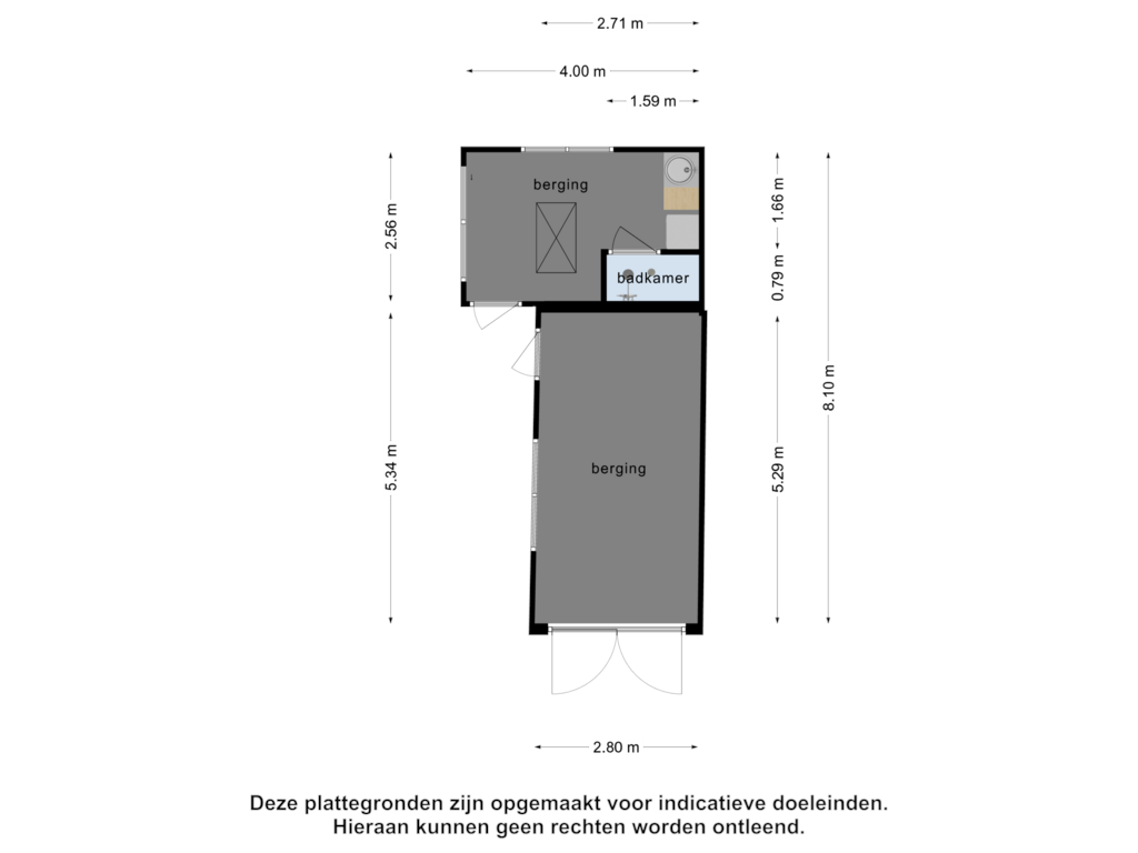 Bekijk plattegrond van Berging van Zwartwatersweg 186