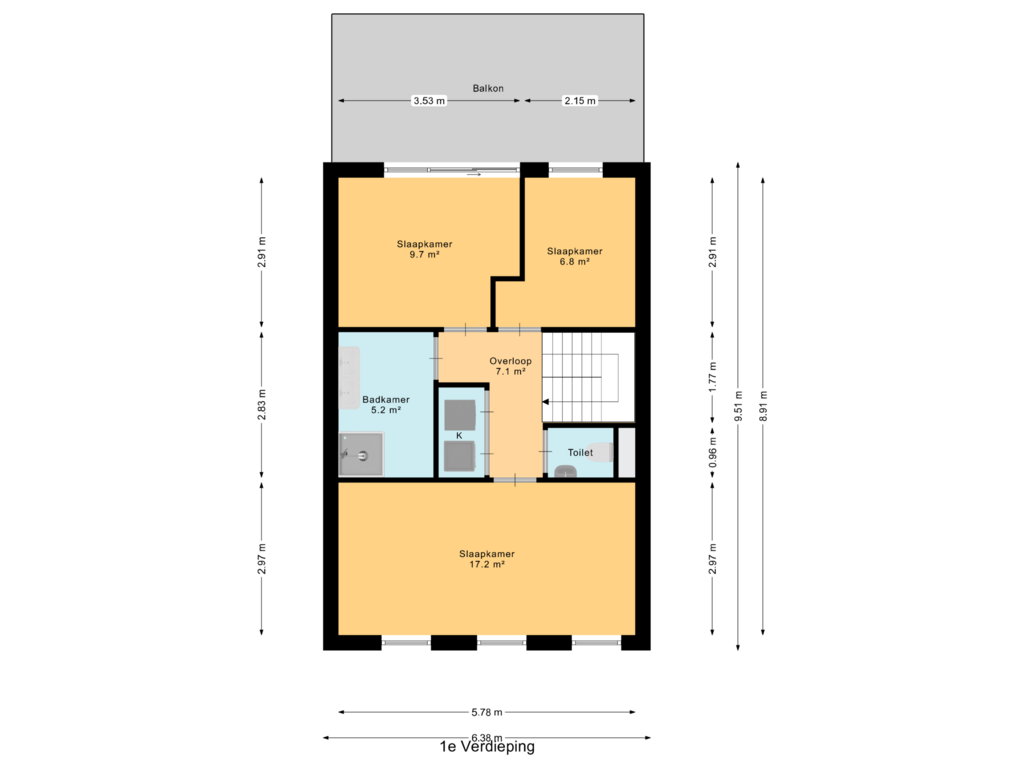 Bekijk plattegrond van 1e Verdieping van A (Bouwnr. 4)