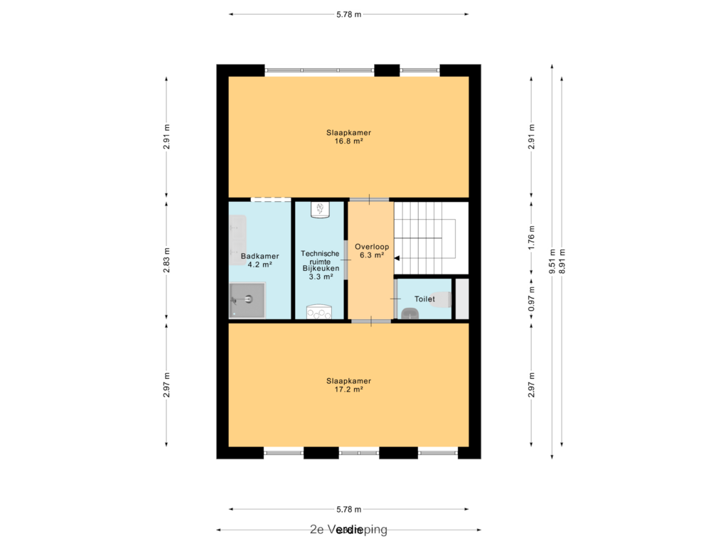 Bekijk plattegrond van 2e Verdieping van A (Bouwnr. 4)