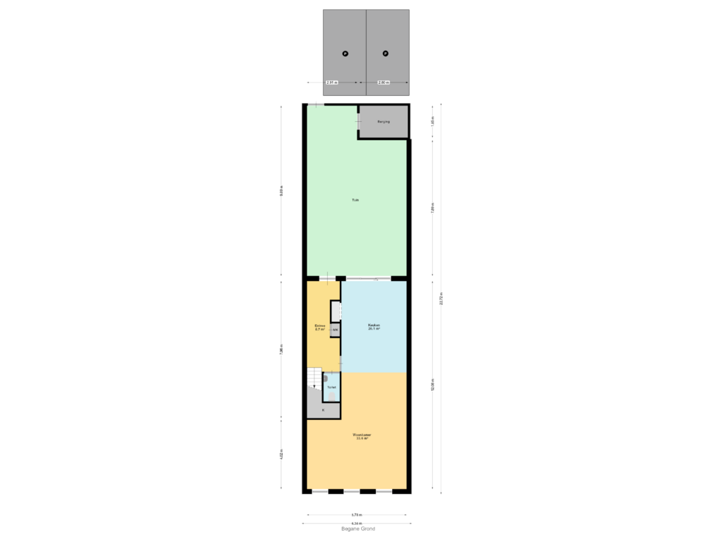 View floorplan of Begane Grond of A (Bouwnr. 5)