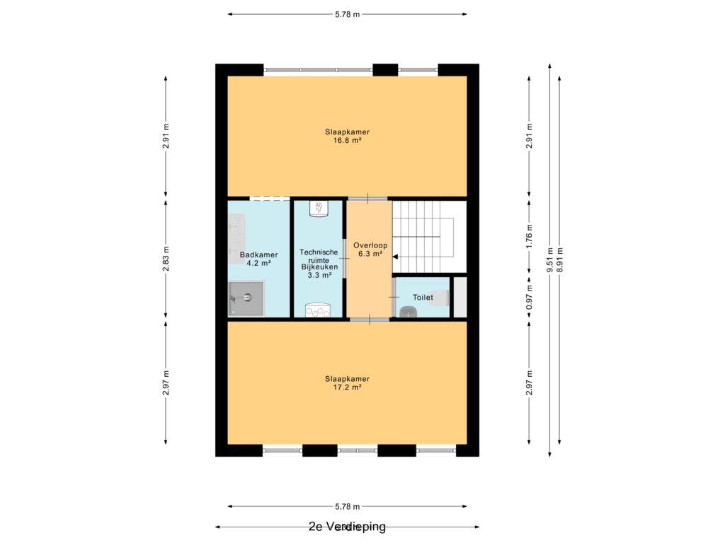 Bekijk plattegrond van 2e Verdieping van A (Bouwnr. 6)