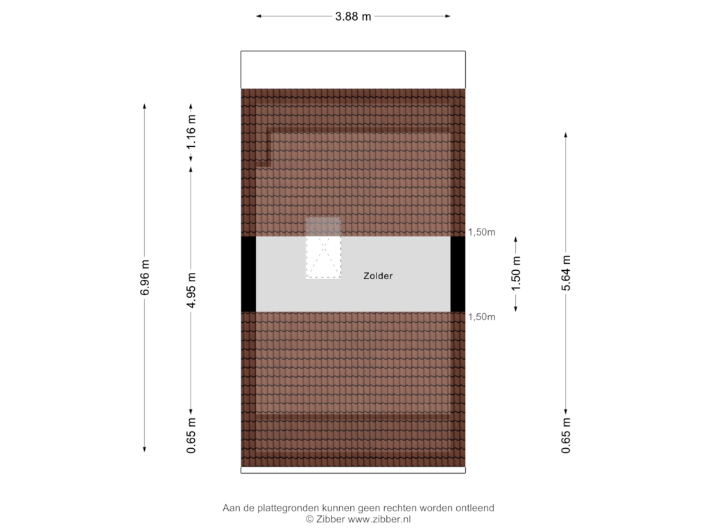 Bekijk plattegrond van Zolder van Floresstraat 21