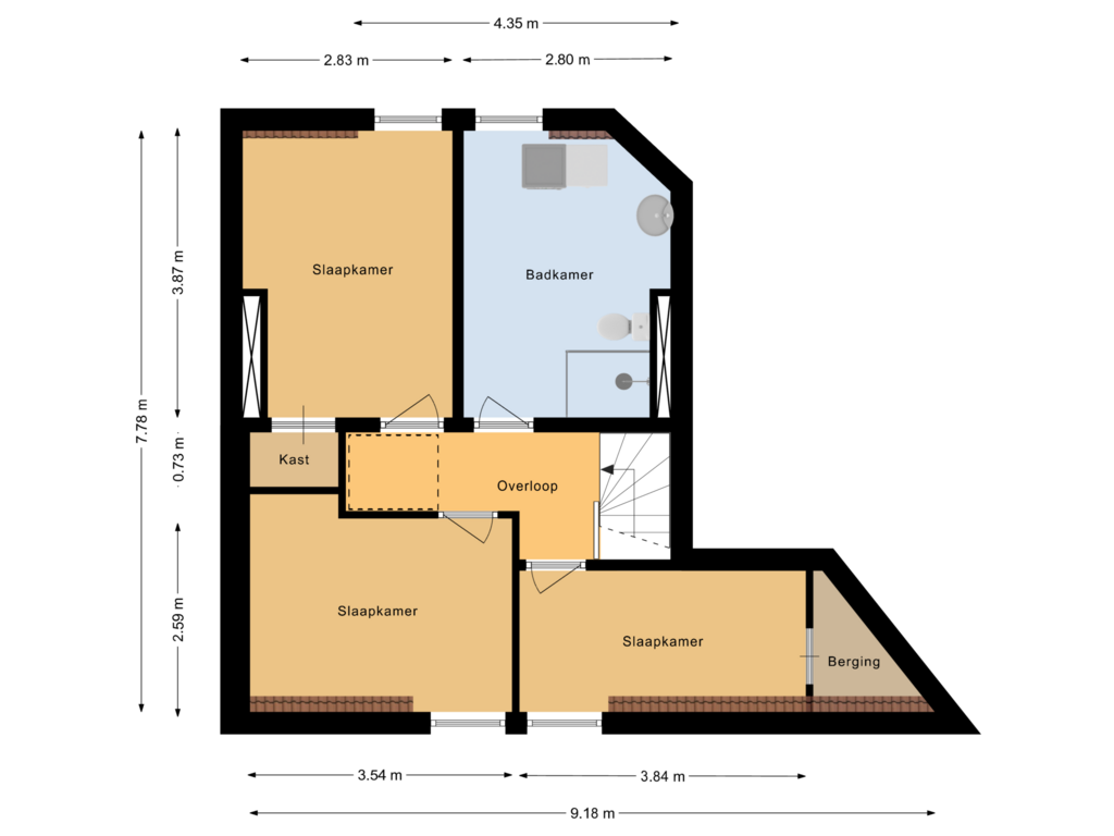 Bekijk plattegrond van Eerste verdieping van Hanekamp 35