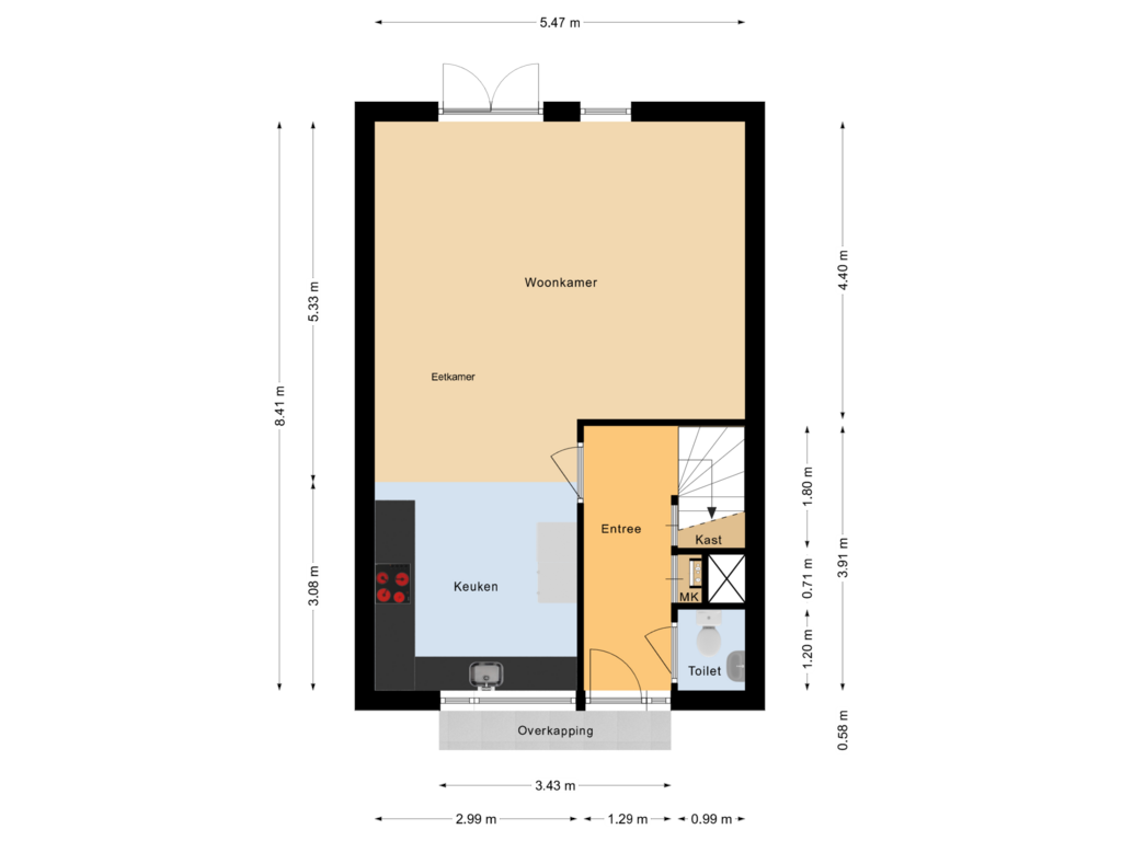 View floorplan of Begane grond of Schildwachtstraat 48