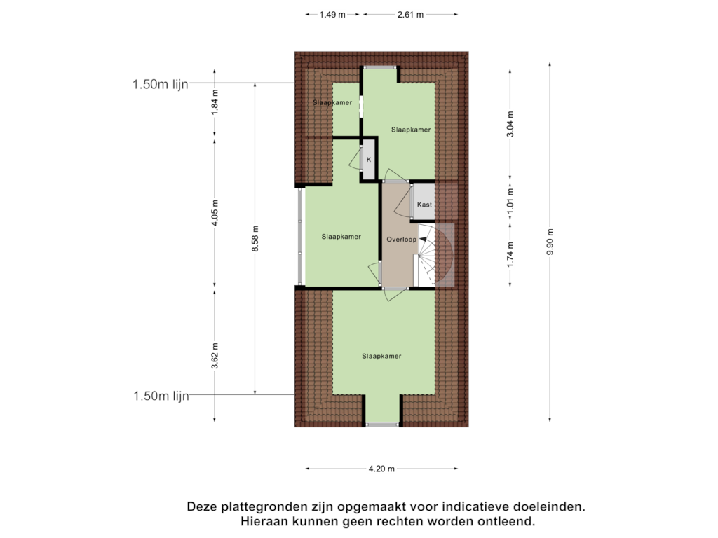 Bekijk plattegrond van Eerste Verdieping van Capelseweg 26