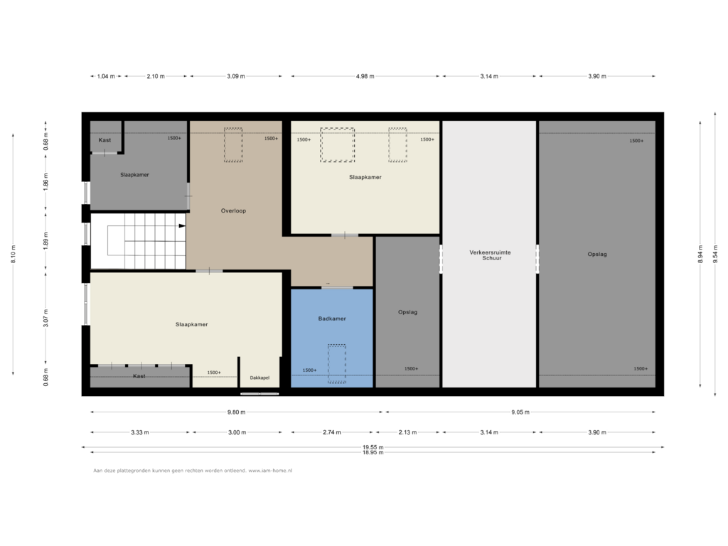 View floorplan of 1e Verdieping of Heijerstraat 17