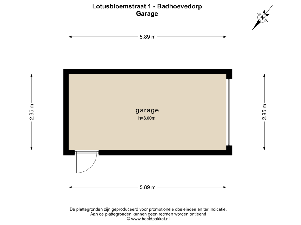 Bekijk plattegrond van GARAGE van Lotusbloemstraat 1