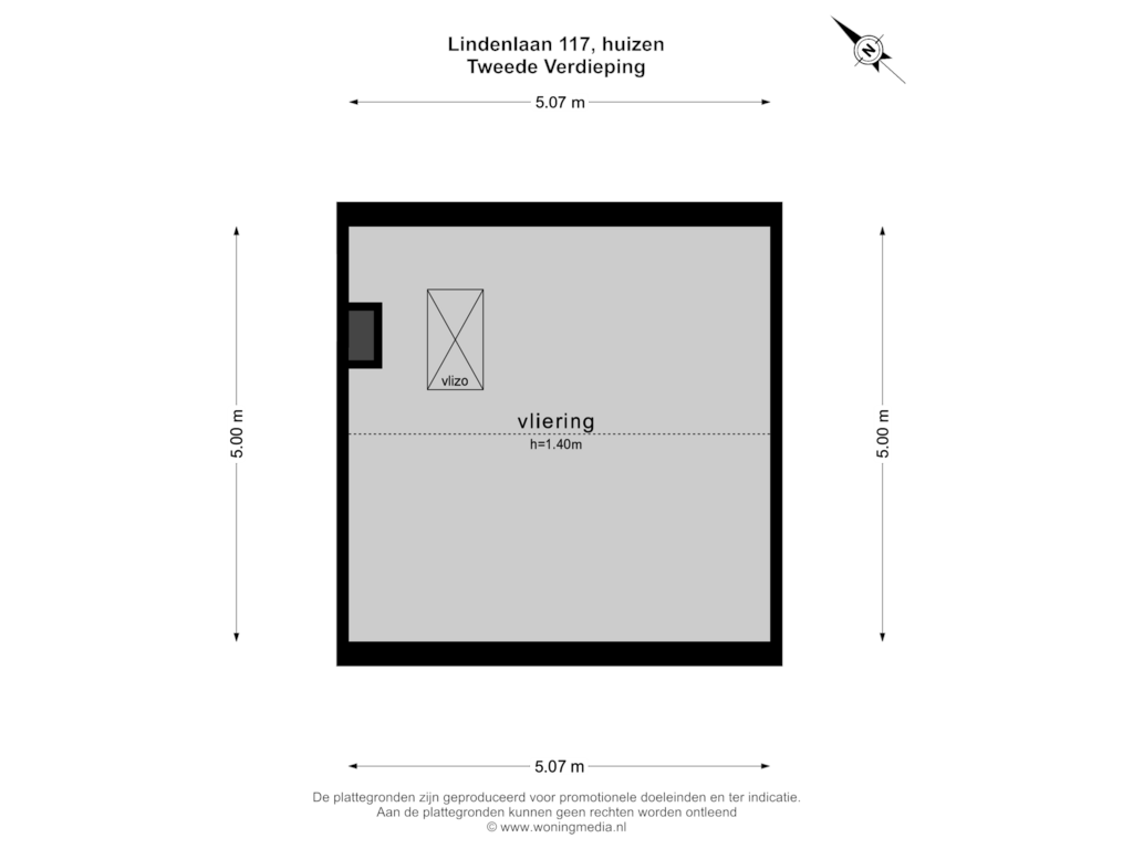 View floorplan of Tweede Verdieping of Lindenlaan 117