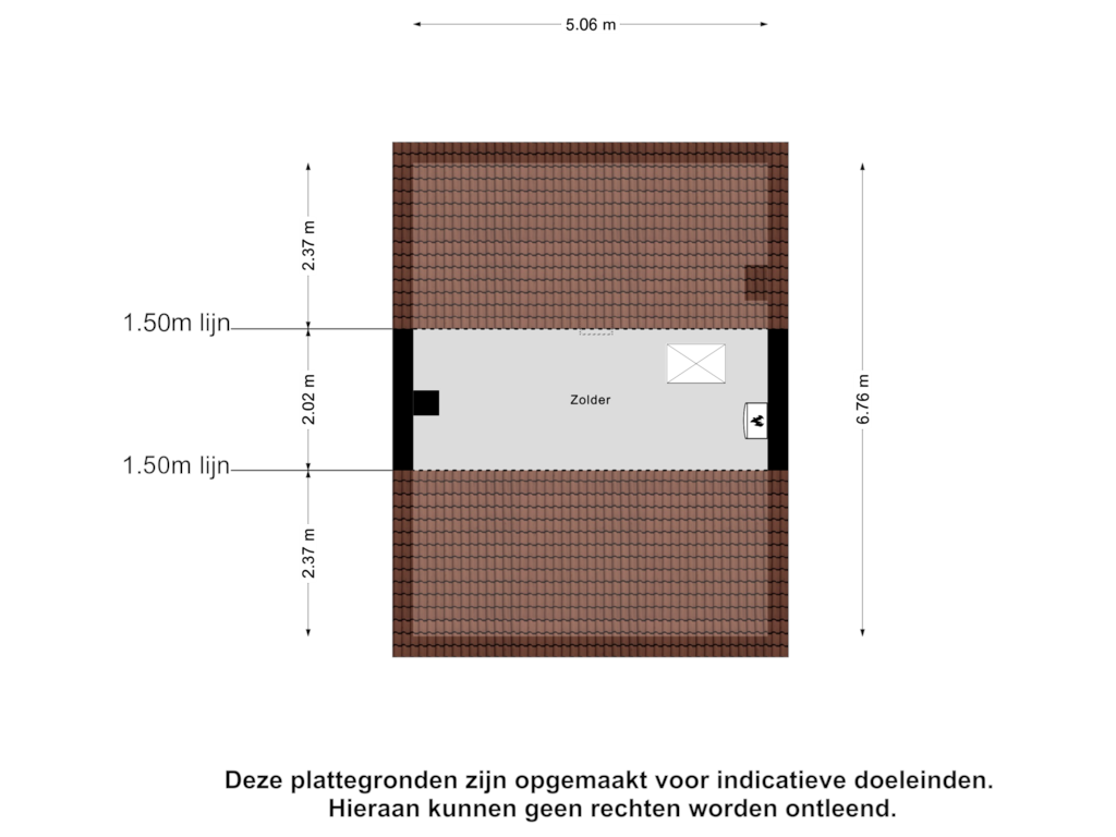 View floorplan of Zolder of Van Koetsveldstraat 14