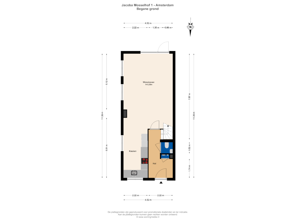 Bekijk plattegrond van Begane grond van Jacoba Mosselhof 1