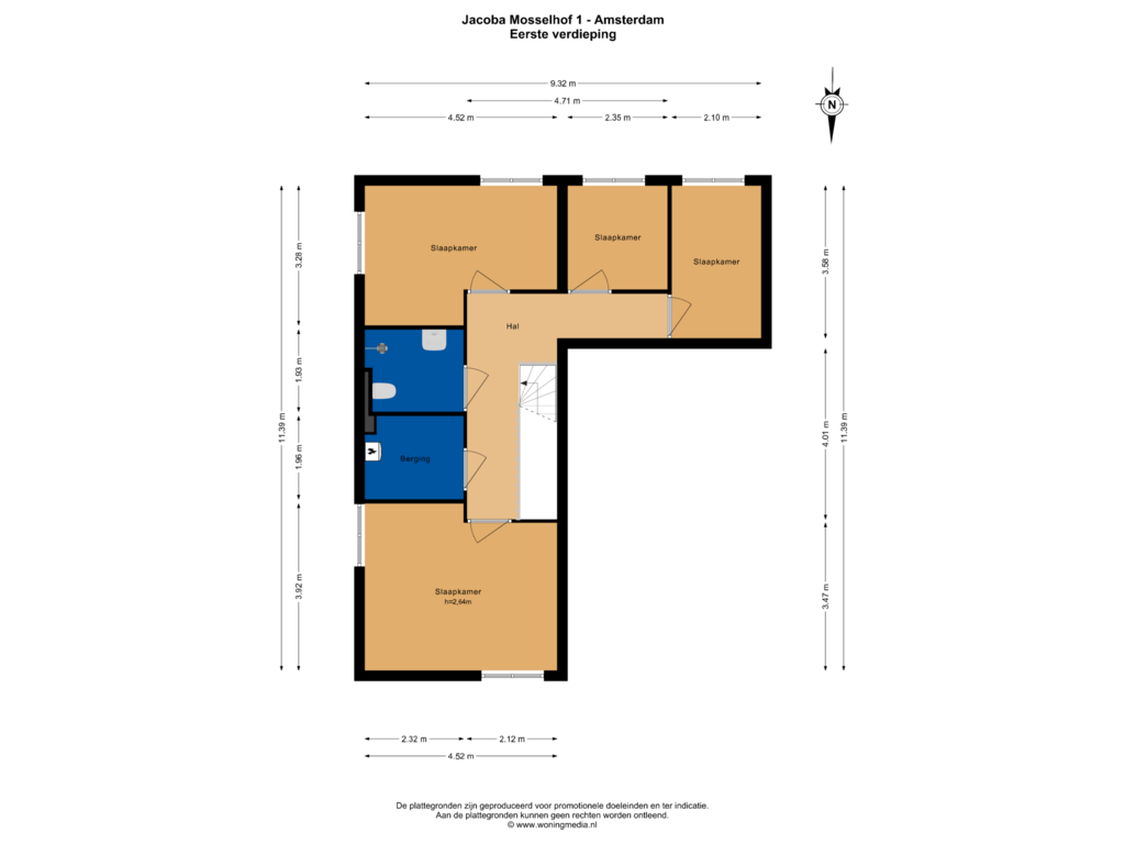 Bekijk plattegrond van Eerste verdieping van Jacoba Mosselhof 1