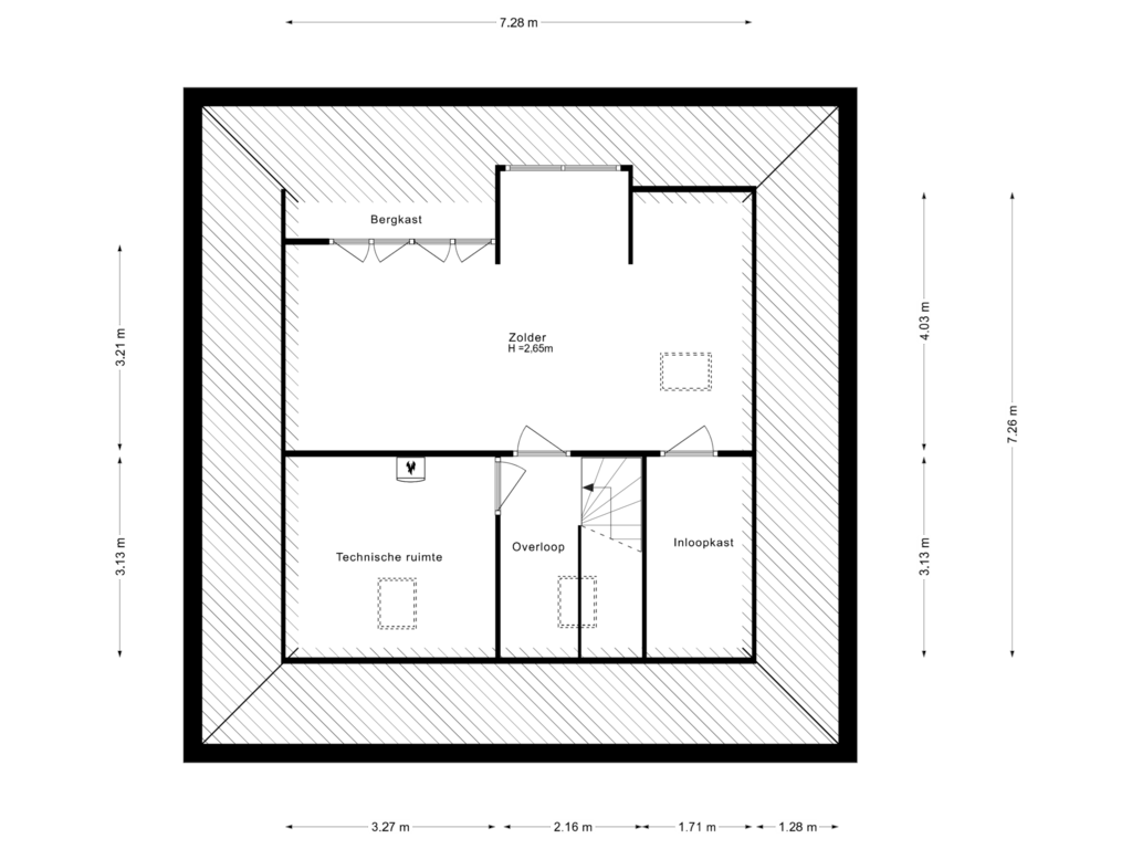 Bekijk plattegrond van 2e Verdieping van Zwanenbalg 1309