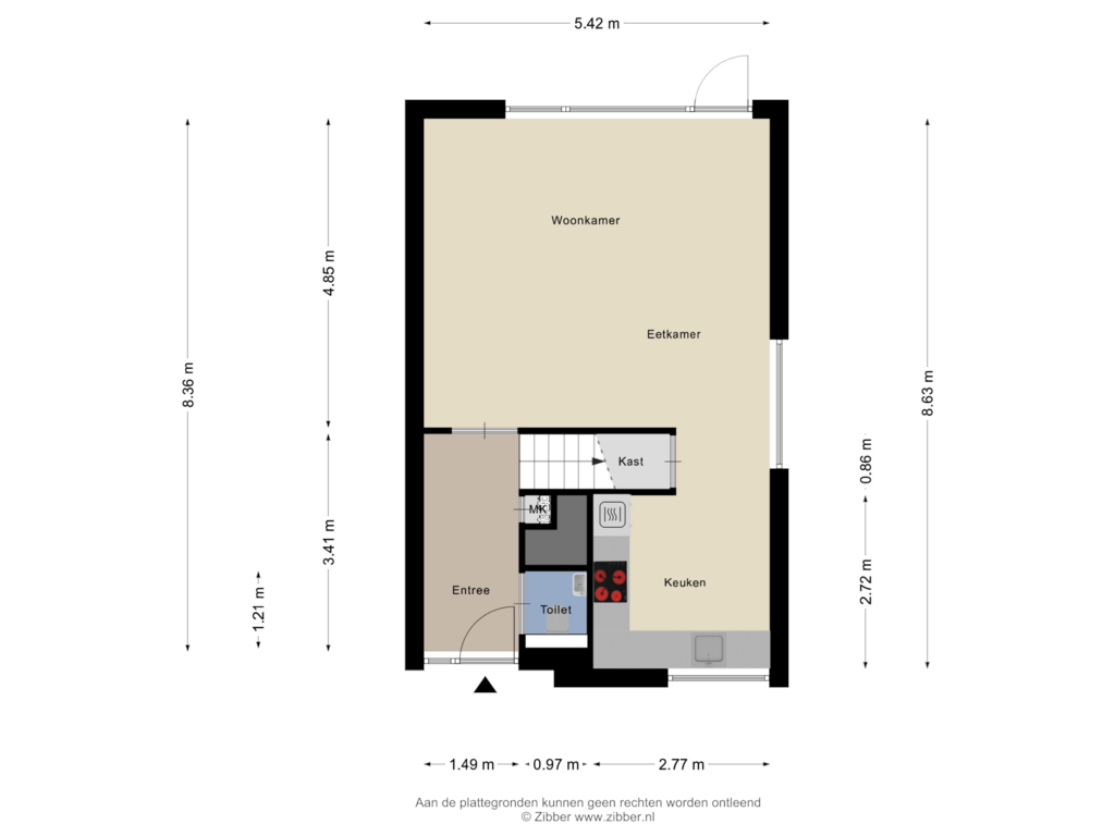 Bekijk plattegrond van Begane Grond van Santpoortplein 48