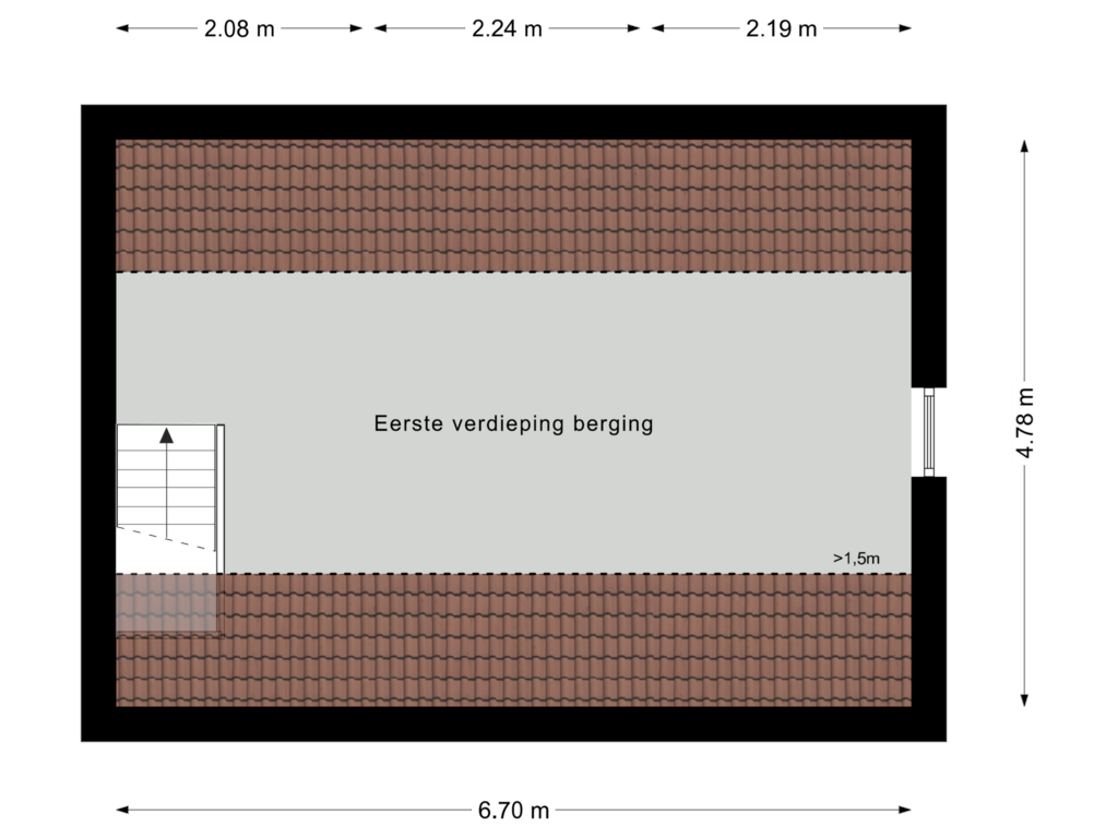 Bekijk plattegrond van Eerste verdieping berging van Startingerweg 32