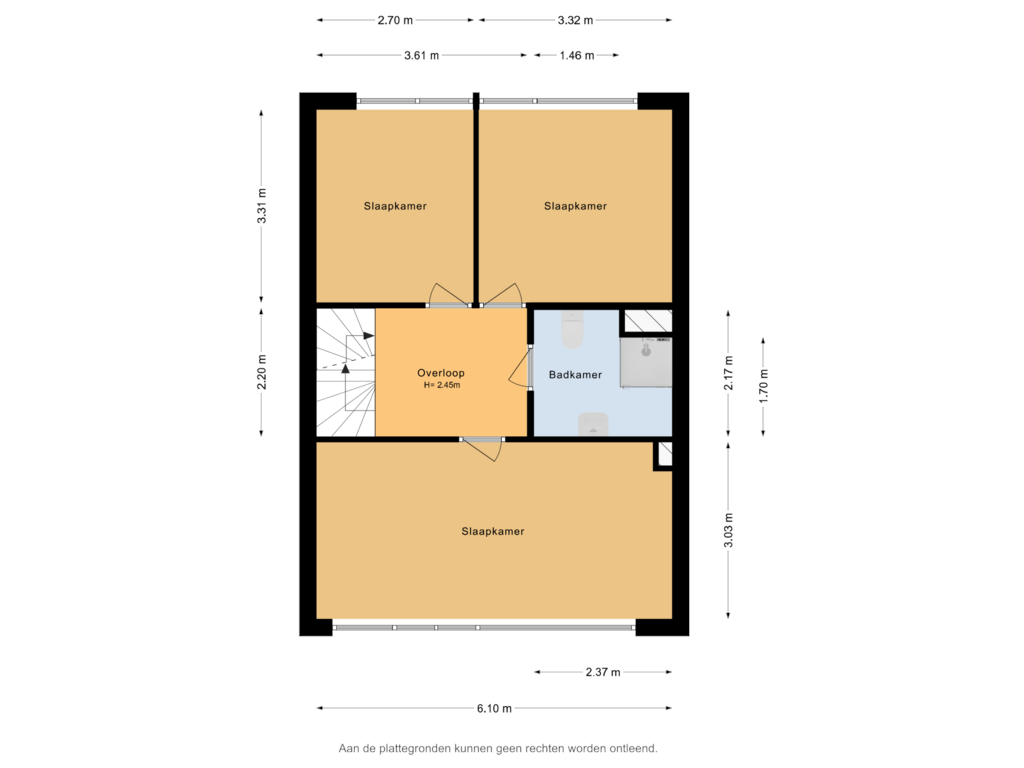 View floorplan of 1e verdieping of Eigendomweg 136