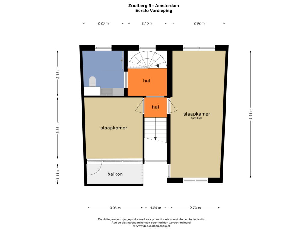 View floorplan of Eerste Verdieping of Zoutberg 5