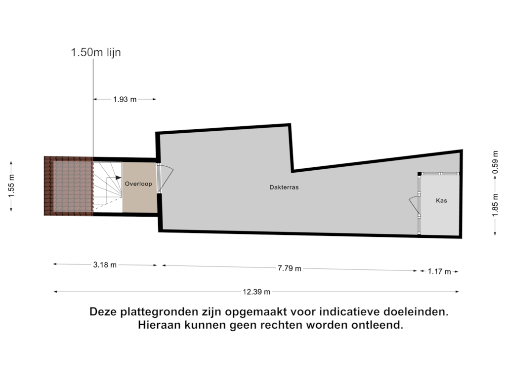 Bekijk plattegrond van Derde verdieping van Breedstraat 47