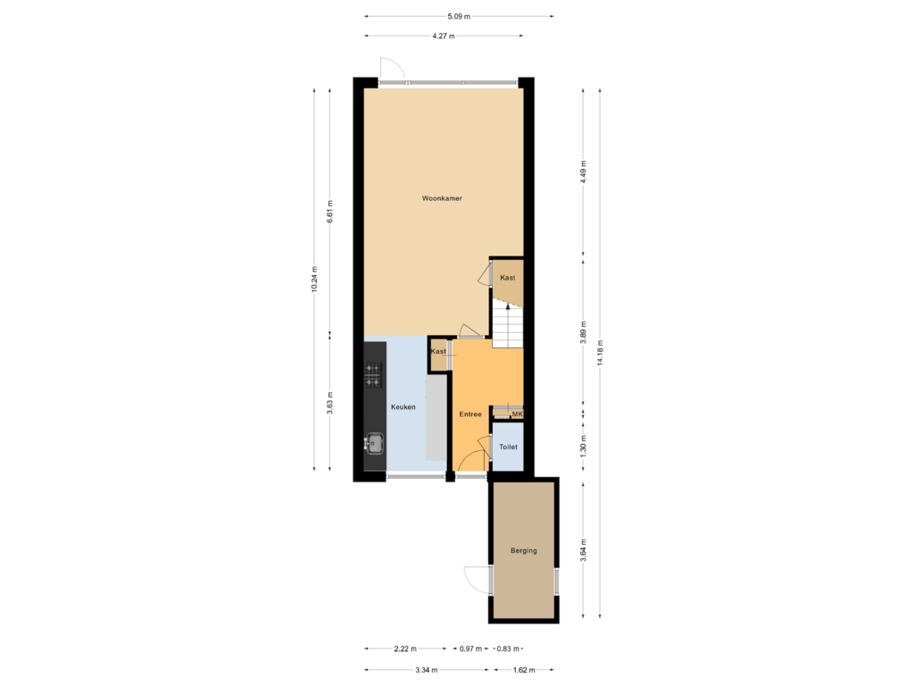 Bekijk plattegrond van Begane grond van Reigerstraat 68