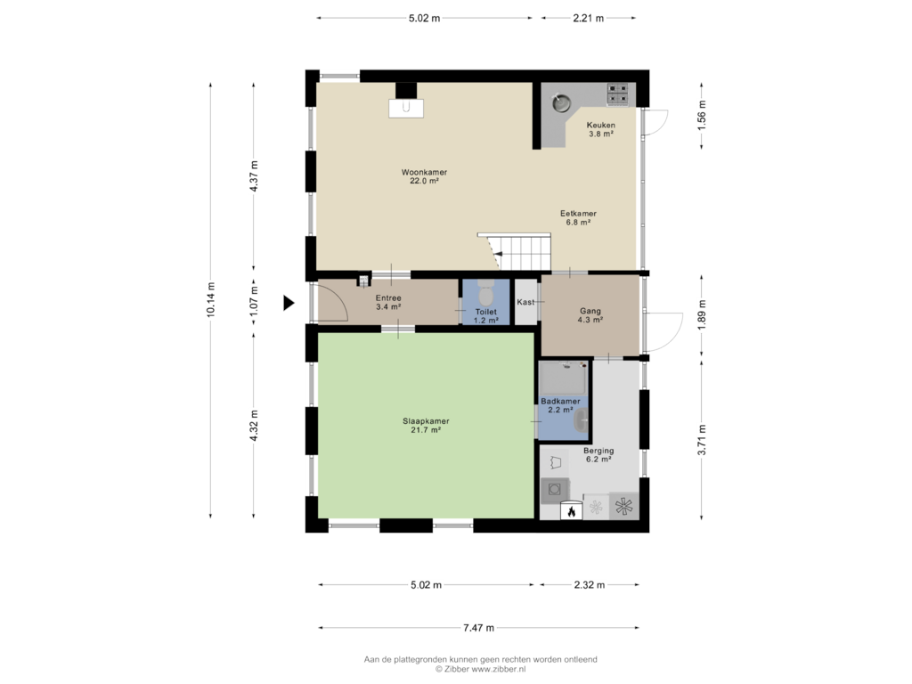 Bekijk plattegrond van Begane Grond van Wilhelminastraat 21