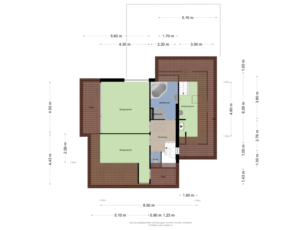 Bekijk plattegrond van Verdieping van Willibrordusstraat 3-A