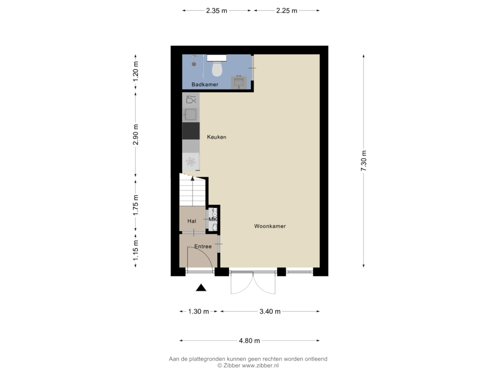 Bekijk plattegrond van Begane Grond van Nieuwebrugsteeg 14