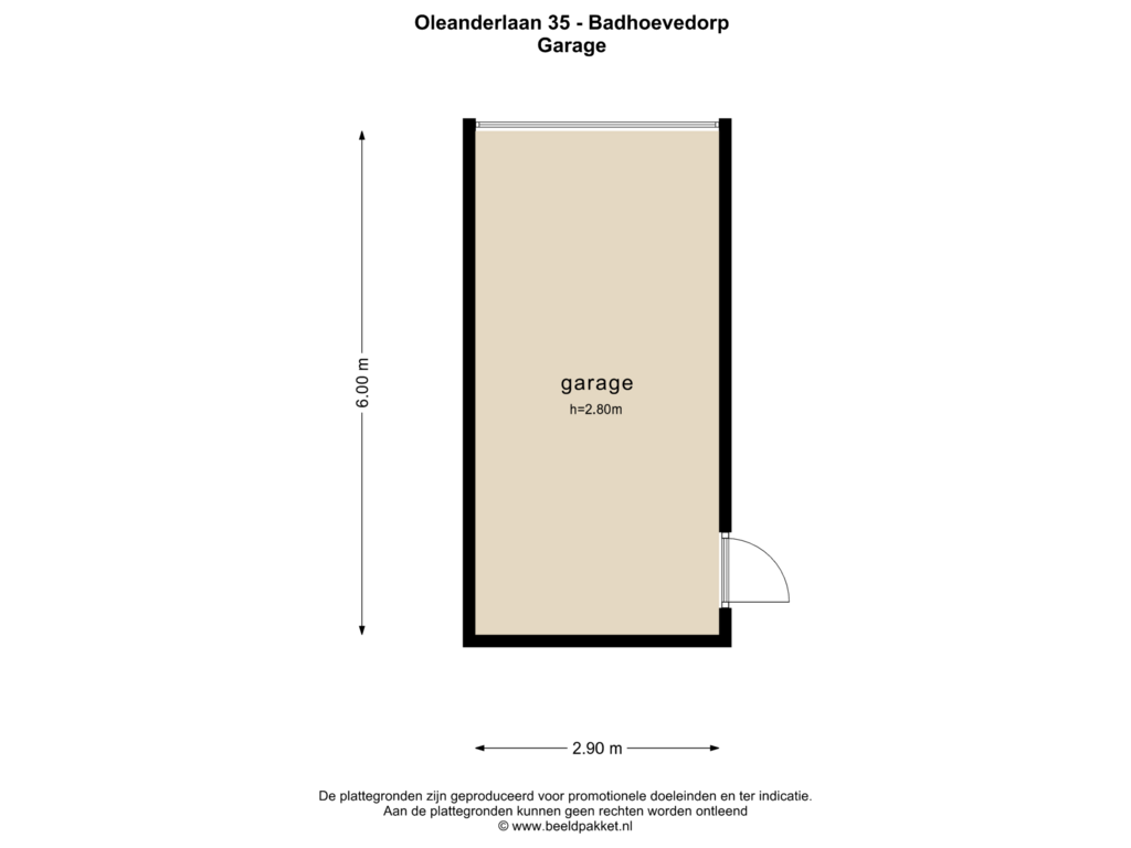 Bekijk plattegrond van GARAGE van Oleanderlaan 35