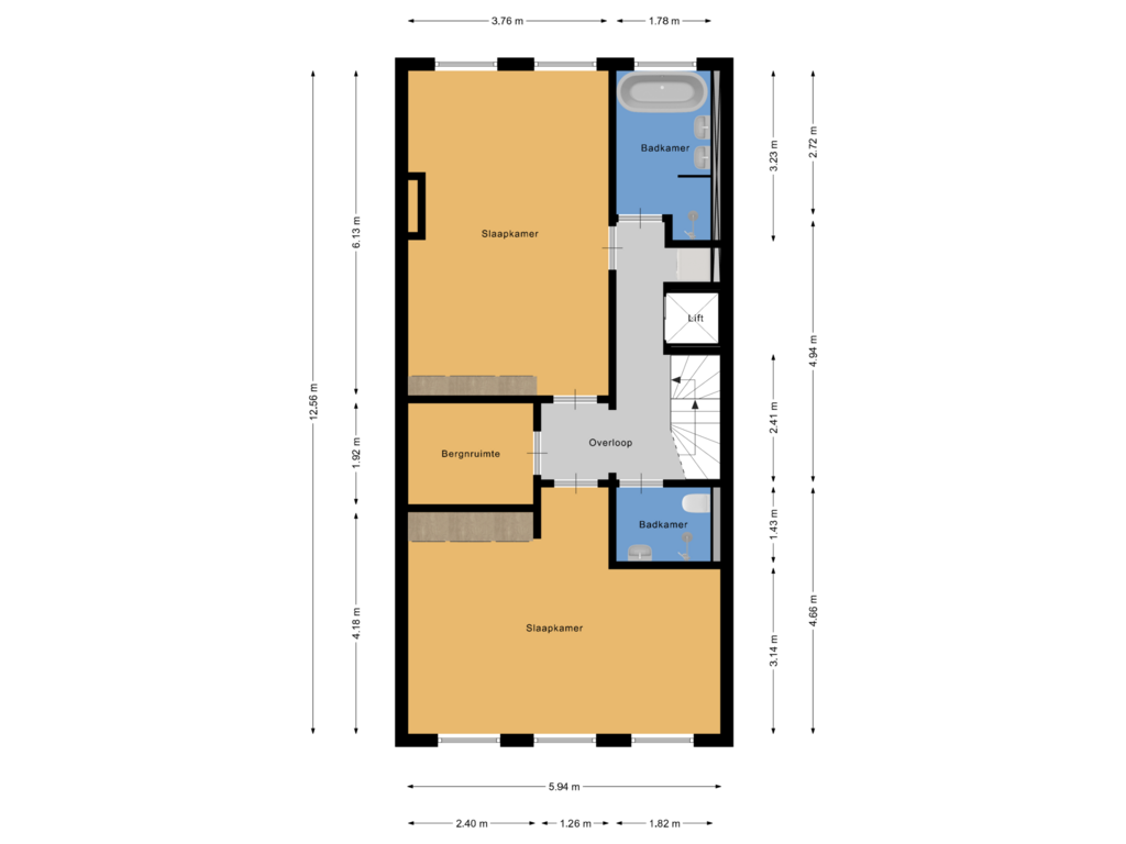 View floorplan of 2e verdieping of Quellijnstraat 109-1