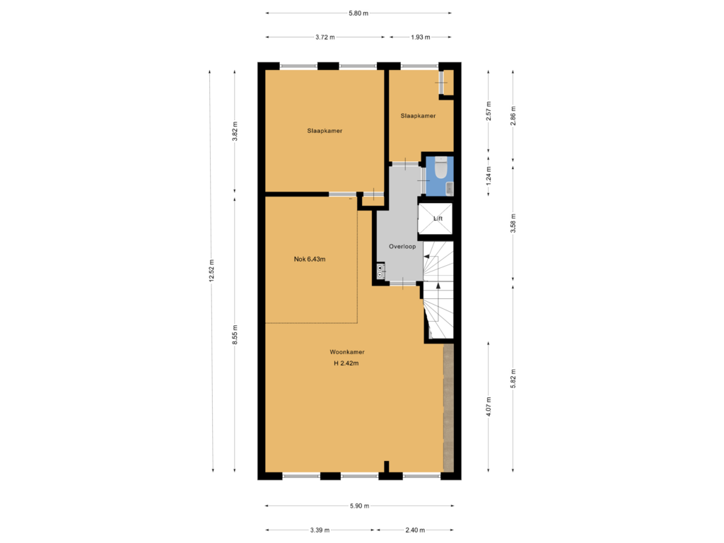 View floorplan of 3e verdieping of Quellijnstraat 109-1