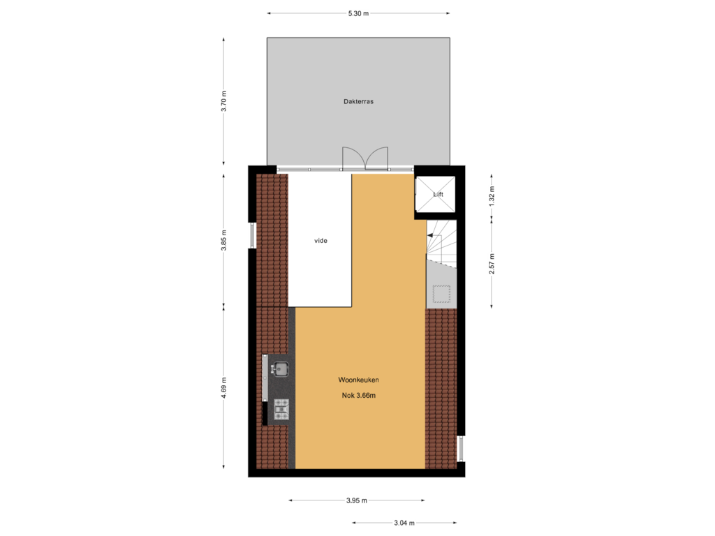 View floorplan of 4e verdieping of Quellijnstraat 109-1