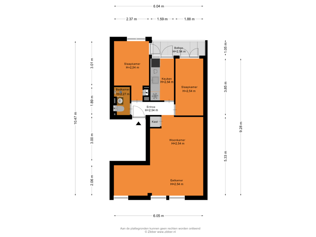 Bekijk plattegrond van Appartement van Valentijnkade 46-2