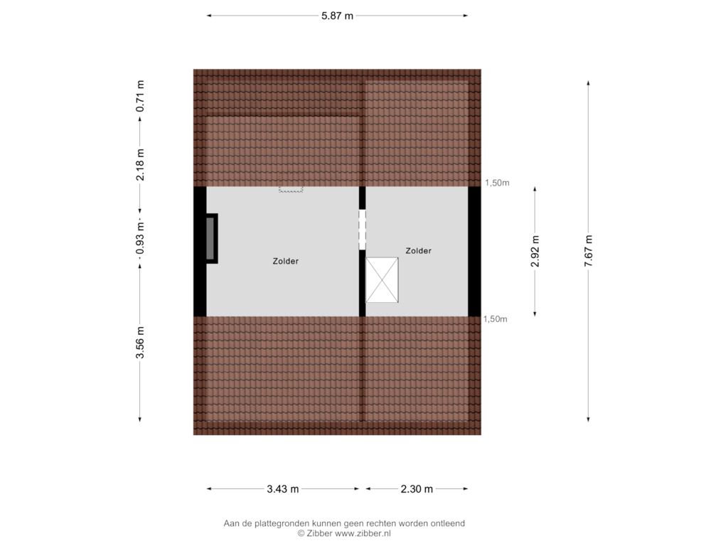 View floorplan of Zolder of Gerretsenpad 5