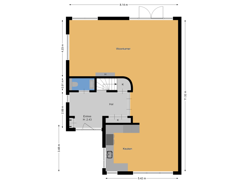 View floorplan of Begane grond of Nootweg 10