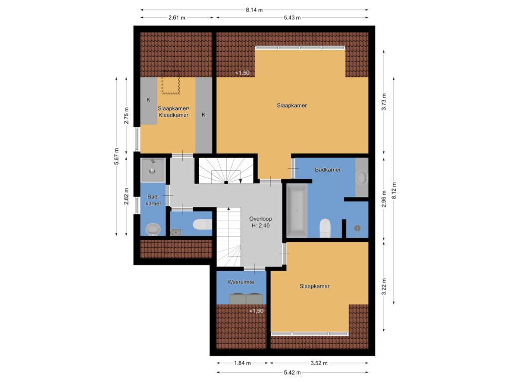 View floorplan of Eerste verdieping of Nootweg 10