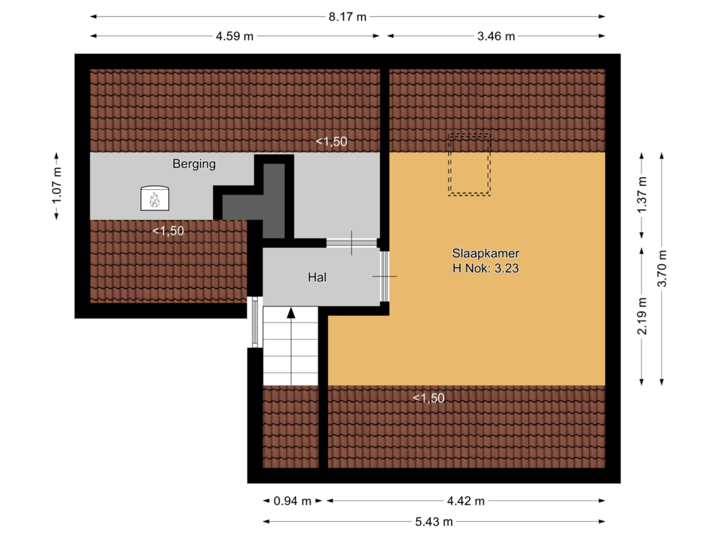 View floorplan of Tweede verdieping of Nootweg 10