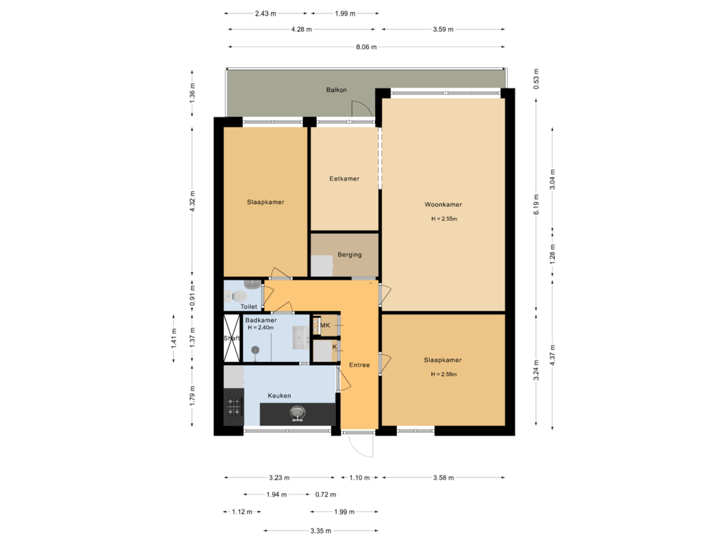 Bekijk plattegrond van Appartement van Antwerpenstraat 360