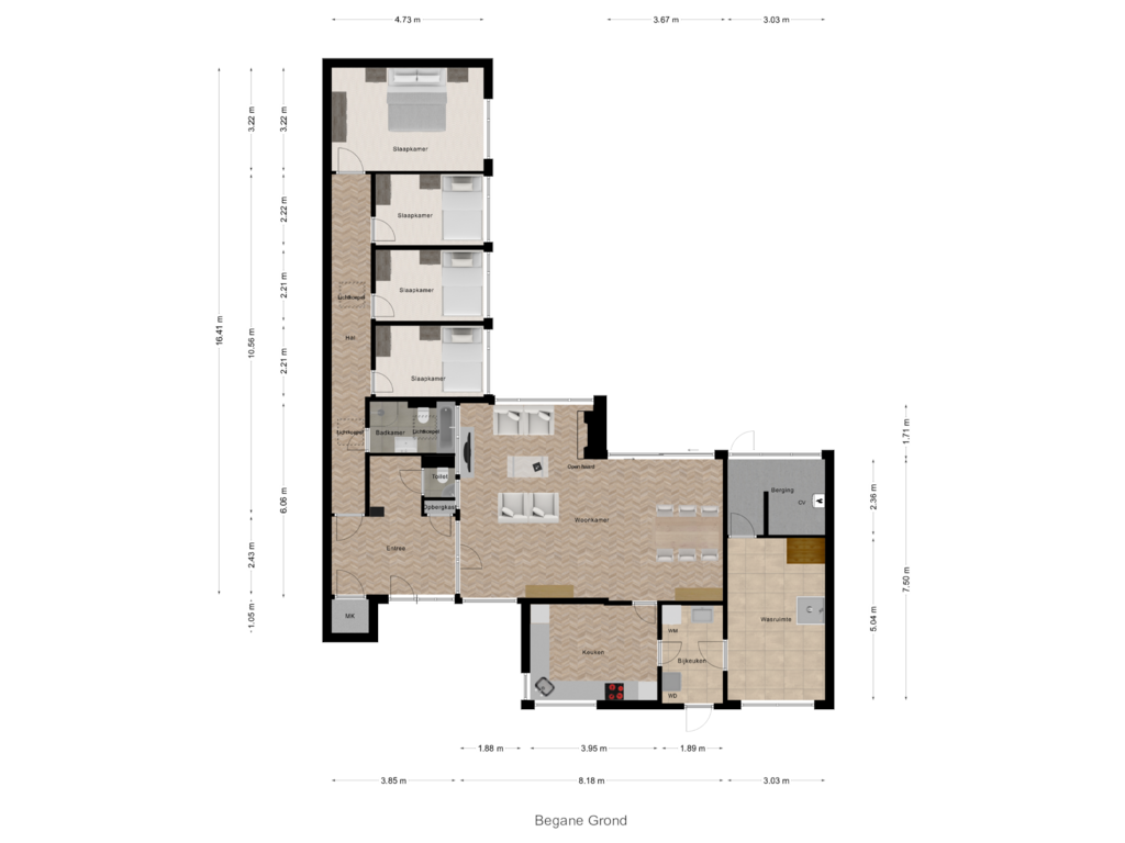 View floorplan of Begane Grond of Hazeleger 1