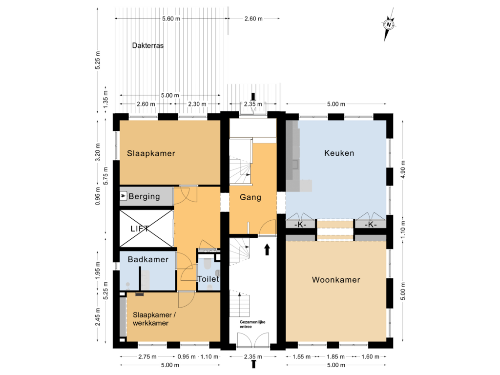 View floorplan of 1e Verdieping of Tsjerkestrjitte 2