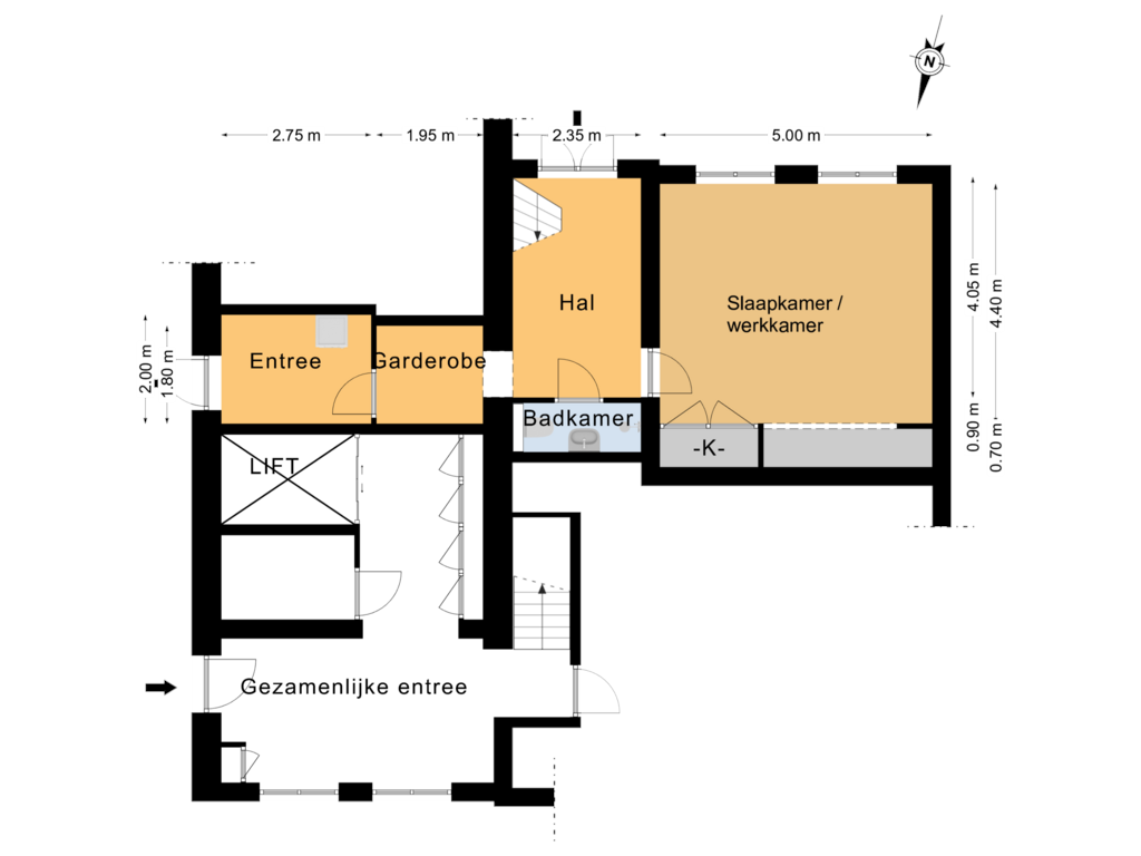 View floorplan of Begane grond of Tsjerkestrjitte 2