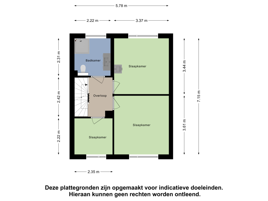 View floorplan of Eerste Verdieping of Bloemheuvel 14