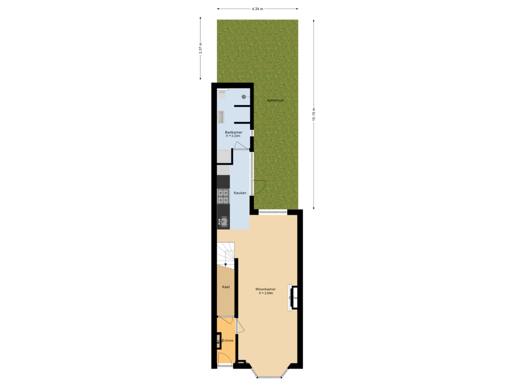 Bekijk plattegrond van Situatie van Weteringkade 36