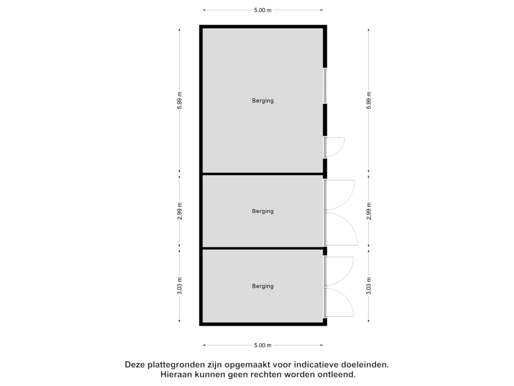 View floorplan of Berging of 's-Gravenstraat 299