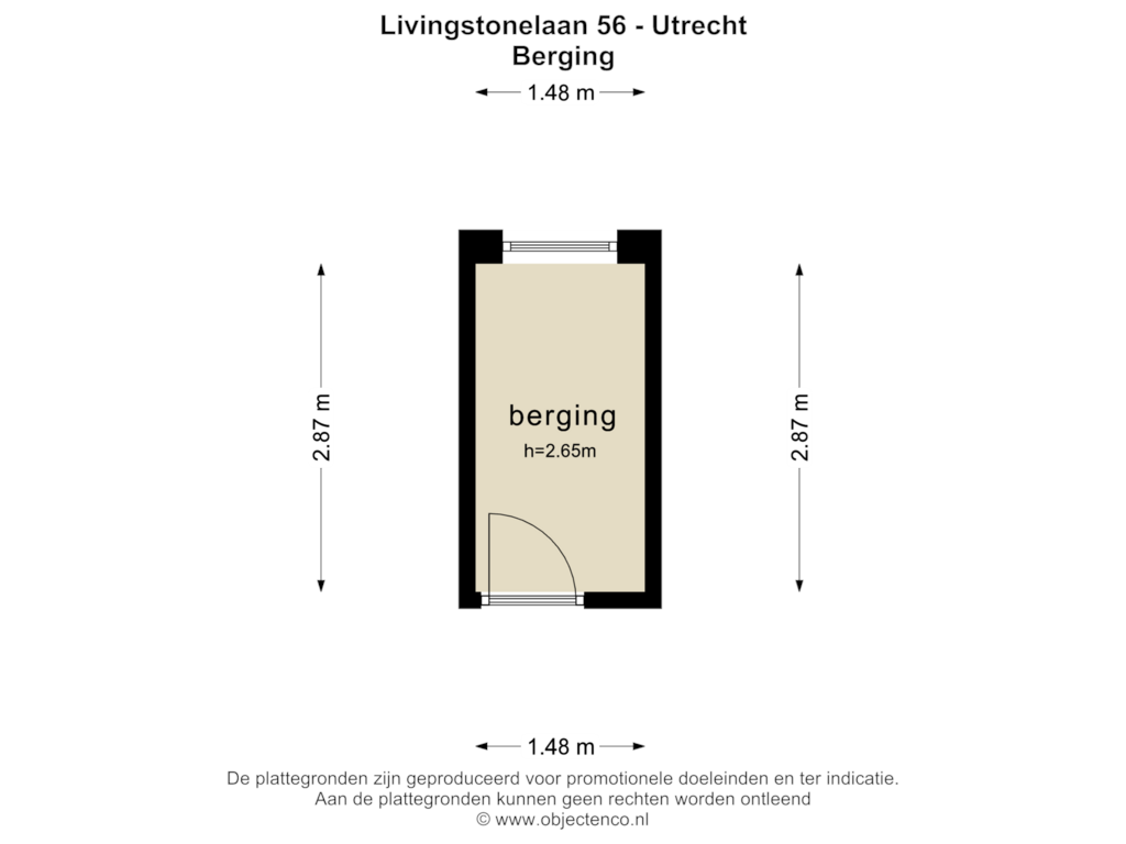 Bekijk plattegrond van BERGING van Livingstonelaan 56