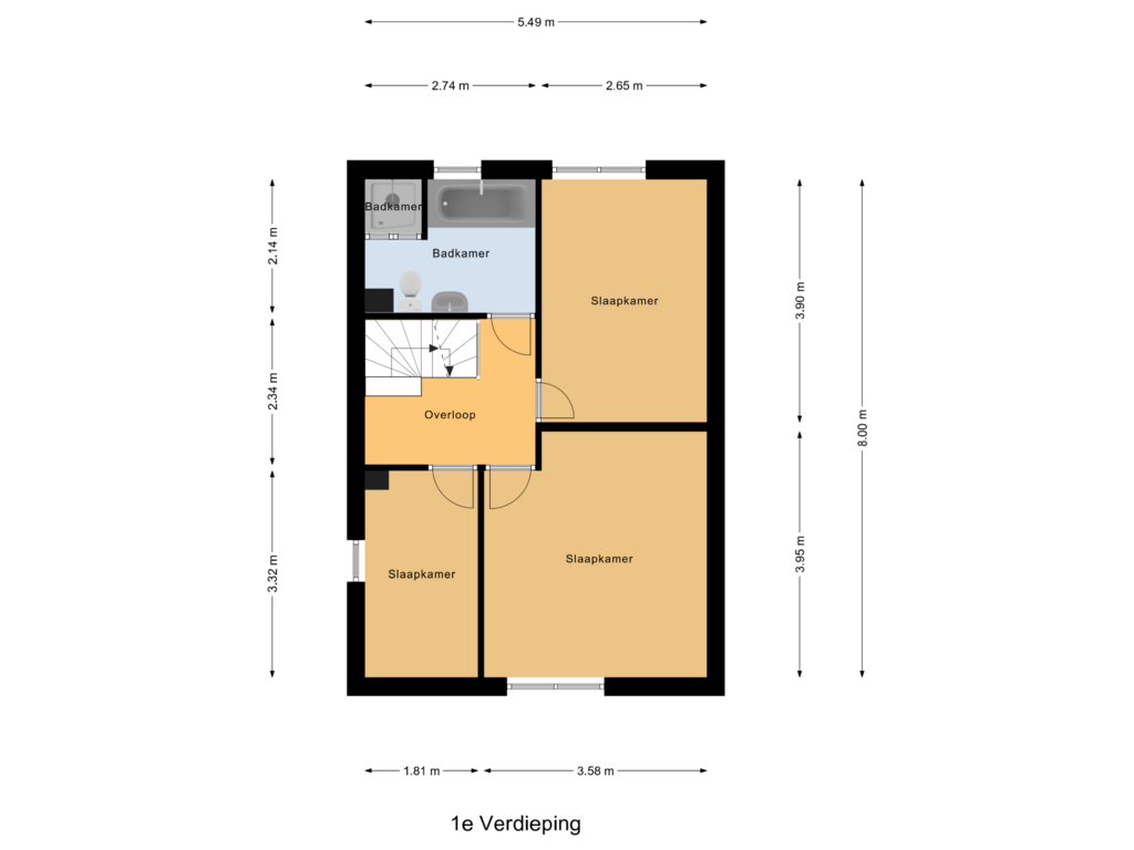 Bekijk plattegrond van 1e Verdieping van Turfsteker 4