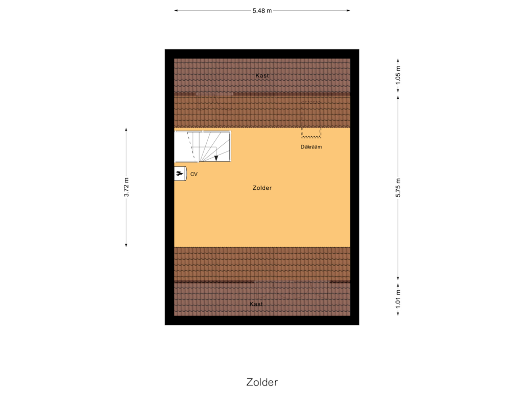 Bekijk plattegrond van Zolder van Turfsteker 4