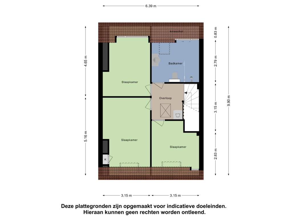 View floorplan of Tweede Verdieping of Kernstraat 25-A